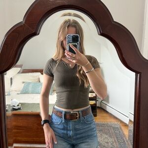 Dark Green Short Sleeve Baby Tee